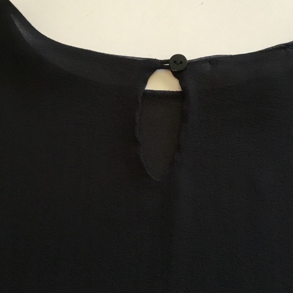 100%SILK BLACK BLOUSE WITH BELL SLEEVES - Picture 7 of 9